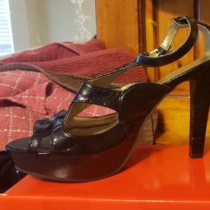 Charlotte Russe Black Strappy Heels